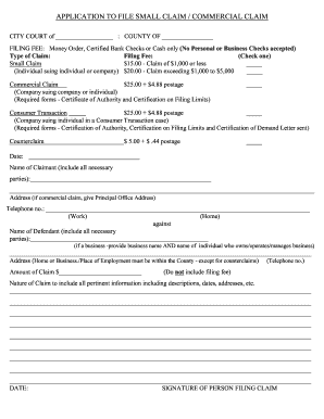 Small Claims Application Form Fill And Sign Printable Template Online ...