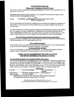 Small Claims Court El Paso Tx Fill And Sign Printable Template Online