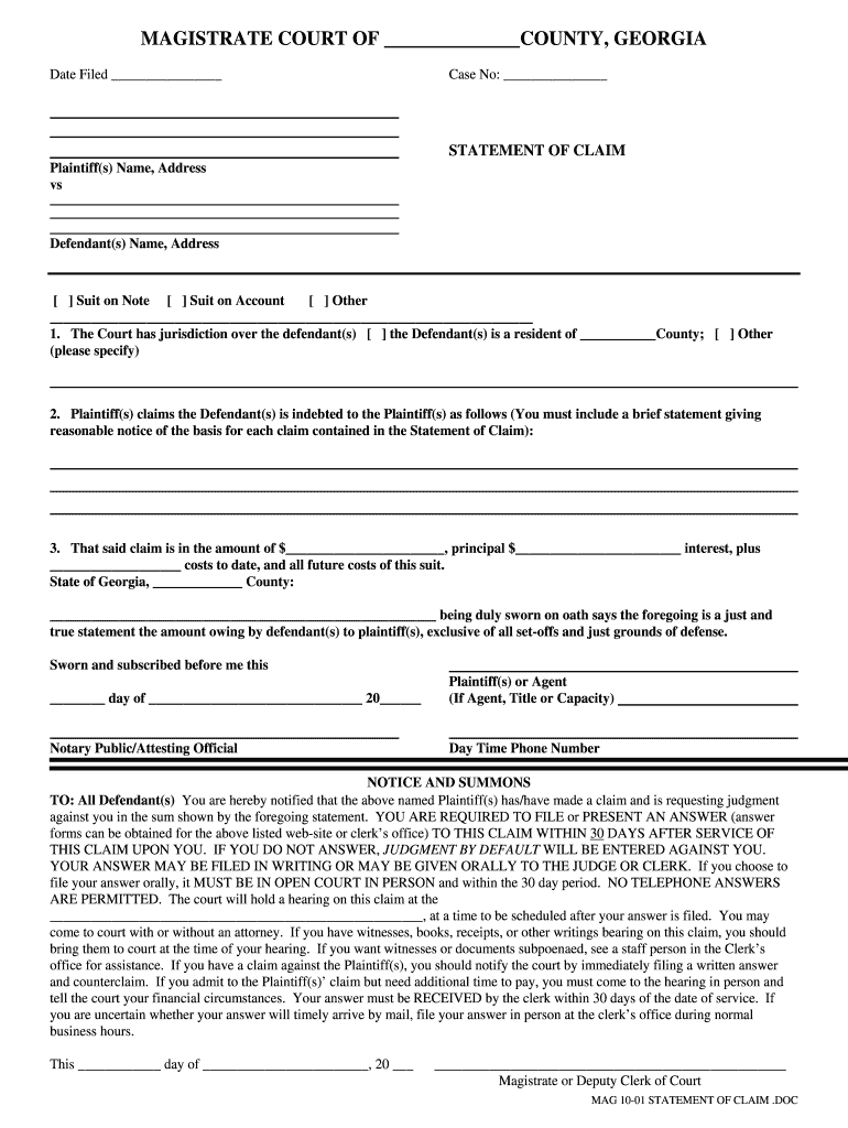 Small Claims Form Fill Out And Sign Printable PDF Template SignNow