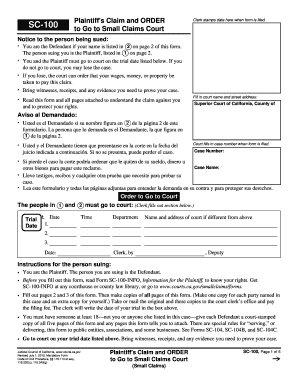 Small Claims Form Sc 100 Tennessee Fill And Sign Printable Template