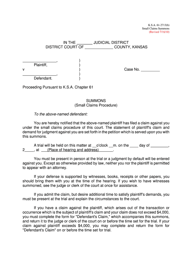 Small Claims Procedure Fill Out And Sign Printable PDF Template SignNow