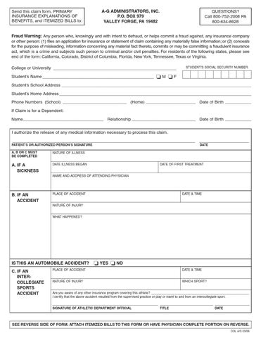 Student Health Accident Claim Form By The Susquehannock Courier Issuu