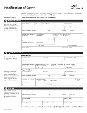 Sun Life Death Claim Form Download Fill Online Printable Fillable
