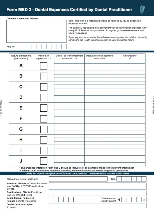 Taxation Medical Expenses Sandycove Dental Care