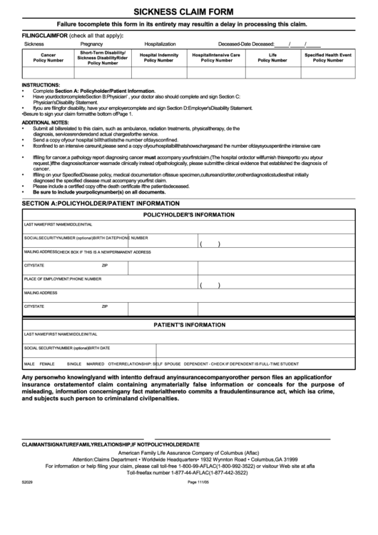 Top 33 Aflac Claim Forms And Templates Free To Download In PDF Word 