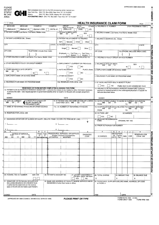 Ghi Emblem Health Claim Form - ClaimForms.net