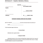 Tx Sample General Denial Fill Online Printable Fillable Blank