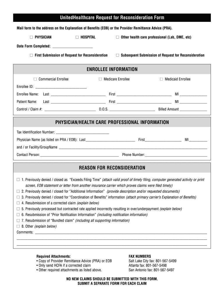 Uhc Appeal Form Fill Out And Sign Printable PDF Template SignNow ...