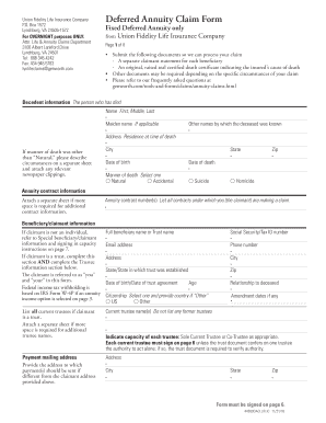 Union Fidelity Life Insurance Company Claim Form Fill Online