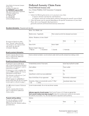 Union Fidelity Life Insurance Company Claim Form Fill Out And Sign 