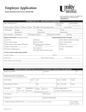 Unity Health Insurance Form Fill And Sign Printable Template Online