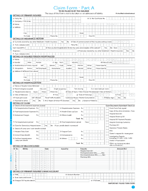 Vidal Health Claim Form Part A Filled Sample Fill Online Printable