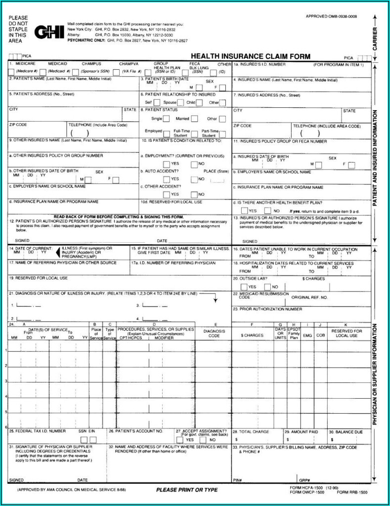 Vidal Health Insurance Claim Form Part B Form Resume Examples 