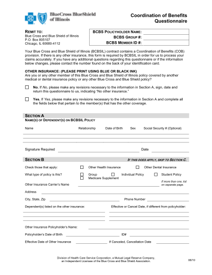 19 Bcbs Claim Form Illinois Free To Edit Download Print CocoDoc