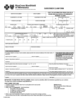 19 Printable Blue Cross Blue Shield Claim Form New York Templates 