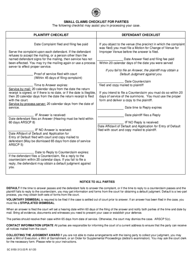 2020 2024 Form AZ Small Claims Summons Complaint Fill Online