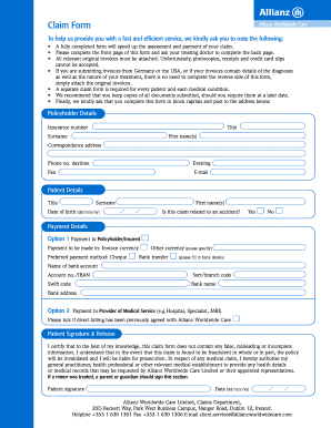 7188 Allianz Claim Form Fill And Sign Printable Template Online