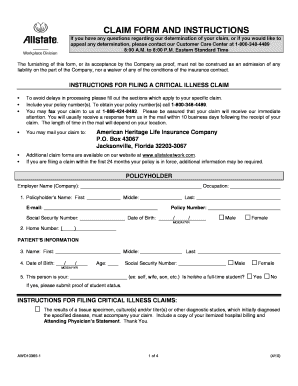 Allstate Critical Illness Claim Form Complete With Ease AirSlate SignNow