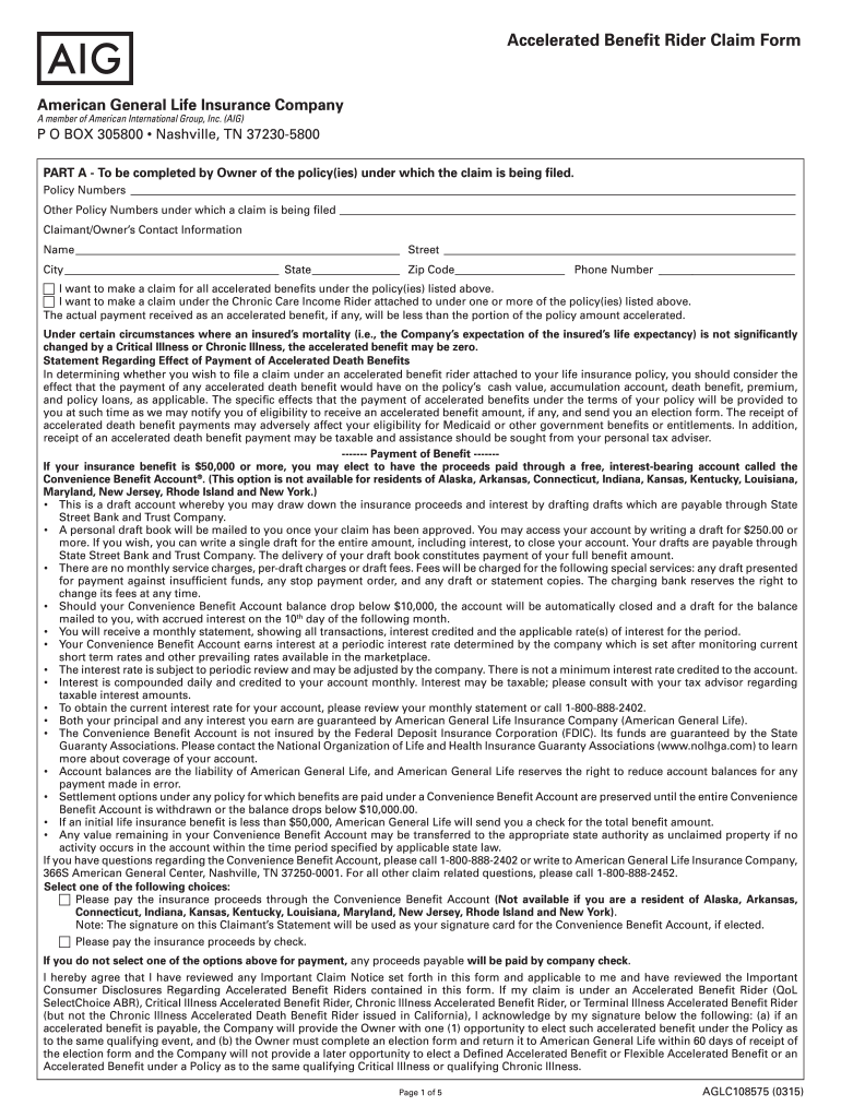 American General Life Insurance Death Claim Form Fill Out Sign