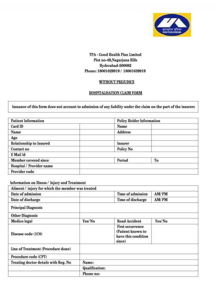 Arogyaadan Claim Form Good Health Plan Ltd 