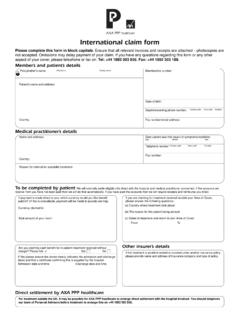 AXA PPP Healthcare International Claim Form Axa ppp healthcare 