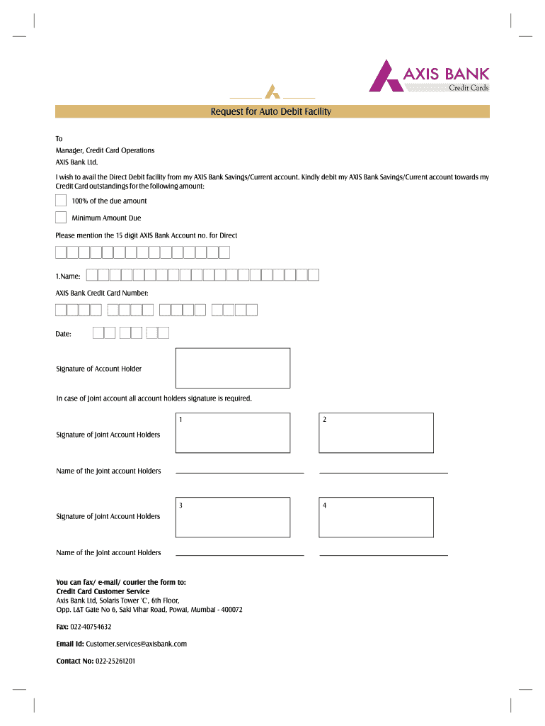 Axis Debit Form Complete With Ease AirSlate SignNow