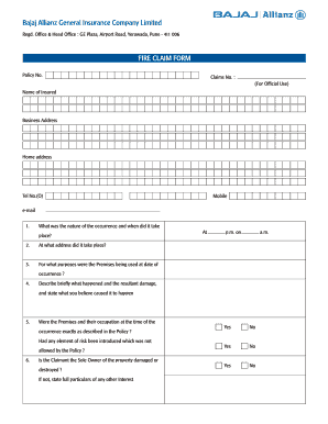 Bajaj Allianz Fire Claim Form Fill And Sign Printable Template Online