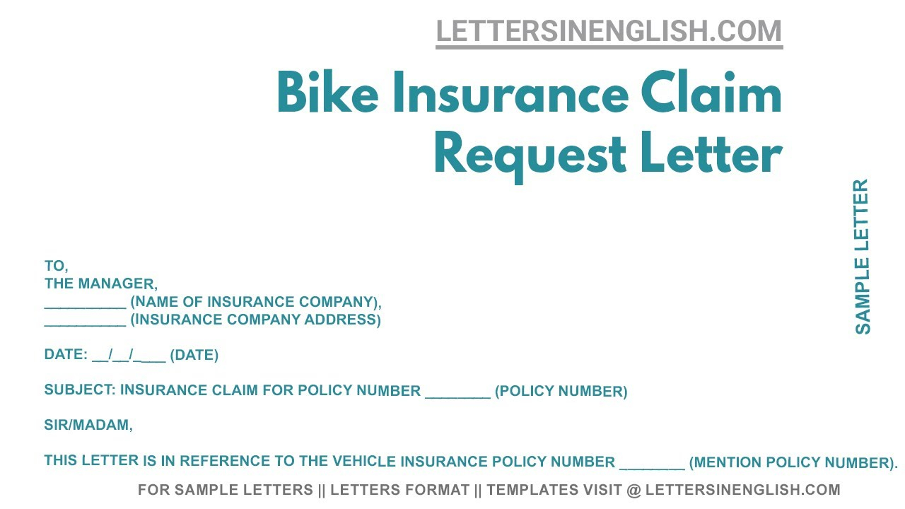 Bike Insurance Claim Request Letter Sample Enquiry Letter Regarding 