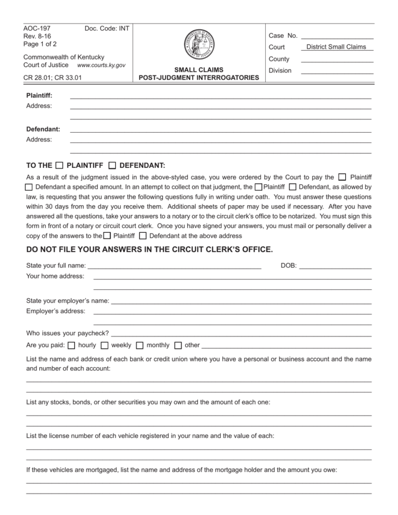 Buffalo Small Claims Court Application Form Printable Printable Forms 