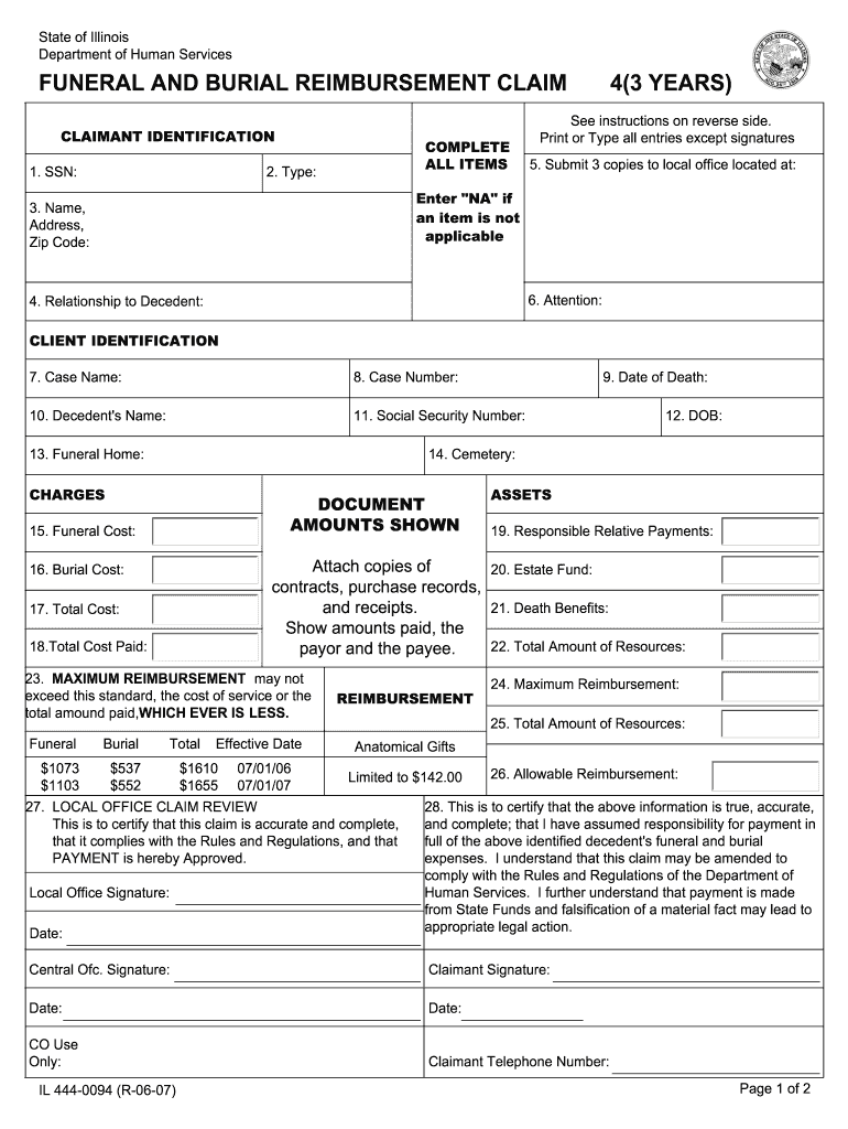 Burial Claim Online Fill Online Printable Fillable Blank PdfFiller