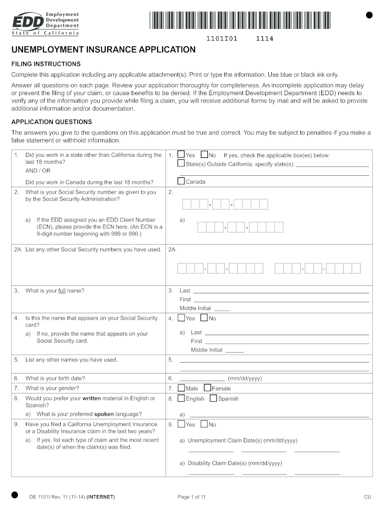 Ca Edd Unemployment 2014 2024 Form Fill Out And Sign Printable PDF 