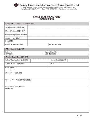 Claim Bill Format For Marine Insurance Fill Online Printable