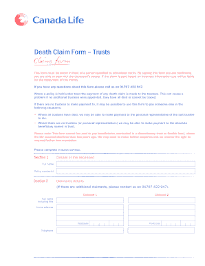 Claims Form Canada Life Fill And Sign Printable Template Online