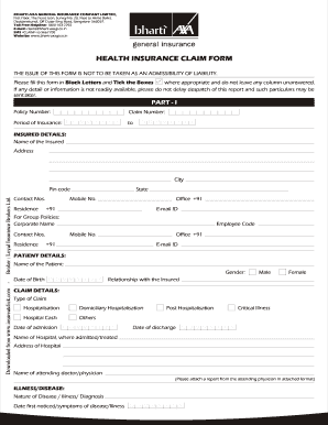 Download Bharti AXA Health Claim Form Insure At Click Fill And Sign 