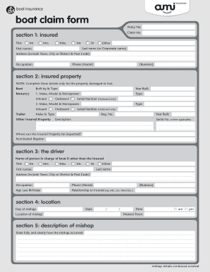 Fillable Online AMI Insurance Boat Claim Form Fax Email Print PdfFiller