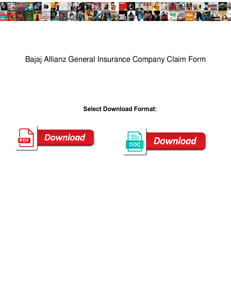 Fillable Online Bajaj Allianz General Insurance Company Claim Form 