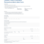 Fillable Online Catholic Church Insurance Personal Accident Claim Form