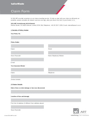 Fillable Online CLAIM FORM Dubai Fax Email Print PdfFiller