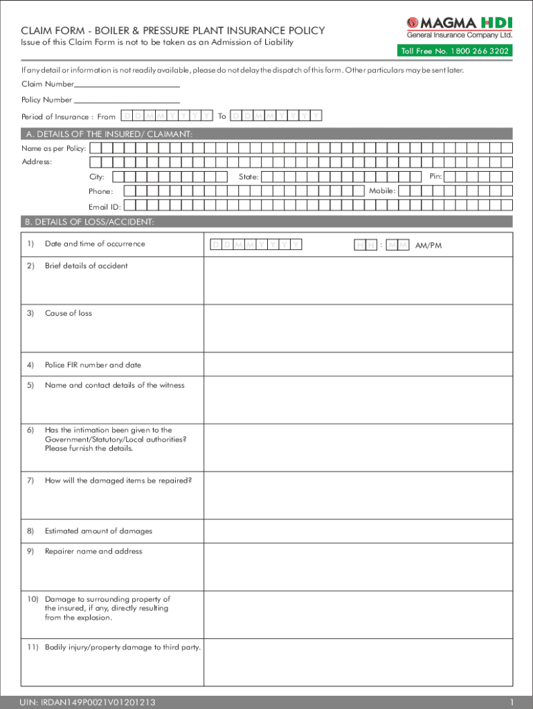 Fillable Online Claim Form May2019 Bajaj Allianz General Insurance 