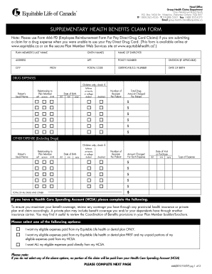 Fillable Online Equitable Life Health Claim Form Fax Email Print 