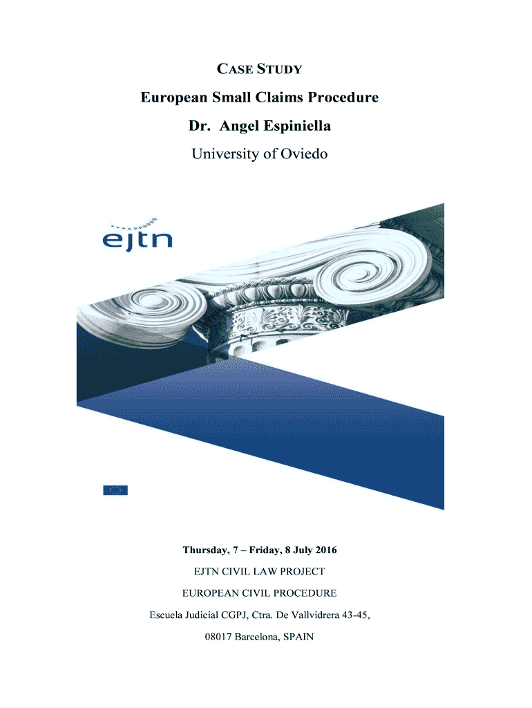 Fillable Online European Small Claims Procedure Fax Email Print PdfFiller