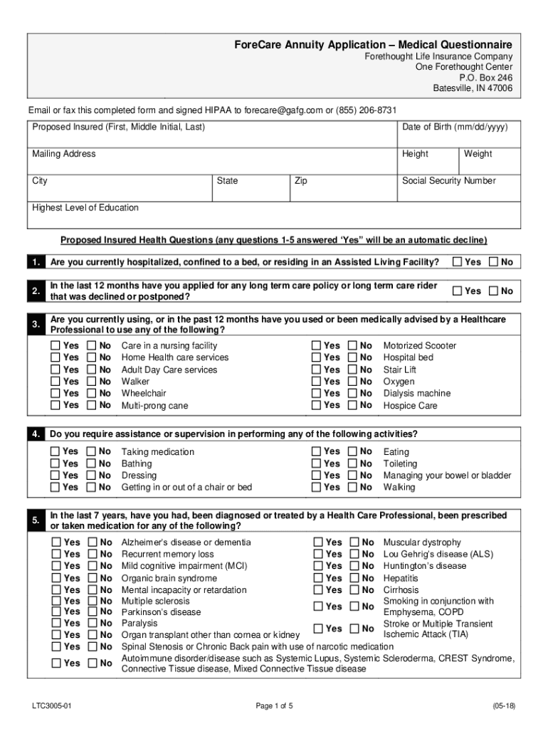 Fillable Online Forethought Life Insurance Claim Form Fill Online 