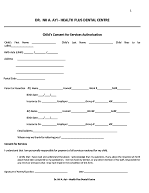 Fillable Online Healthplusdental Download Child New Patient Form PDF