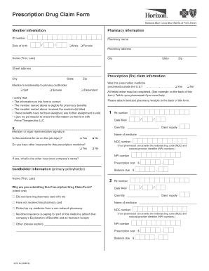 Fillable Online Horizon Blue Cross Blue Shield Of New Jersey 