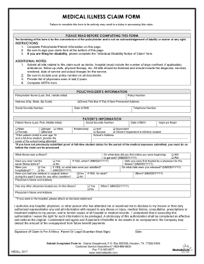 Fillable Online Medical Illness Claim Form Manhattan Life Fax Email 