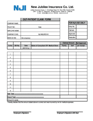 Fillable Online OPD CLAIM FORM PDF Fax Email Print PdfFiller