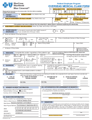 Fillable Online OVERSEAS MEDICAL CLAIM FORM FEP Blue Fax Email Print 