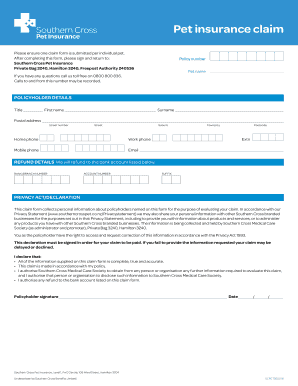 Fillable Online Pet Insurance Claim Fax Email Print PdfFiller