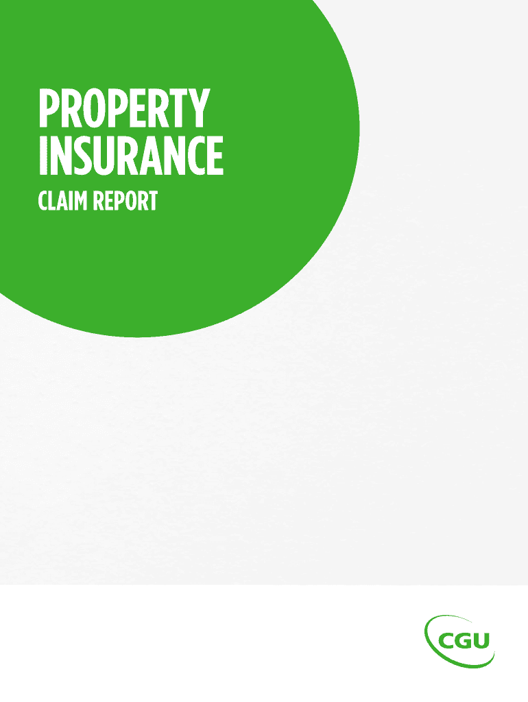 Fillable Online Property Claim Form CGU Insurance Fax Email Print 