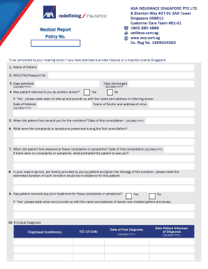 Fillable Online Redefining AXA INSURANCE SINGAPORE PTE LTD 8 Shenton 